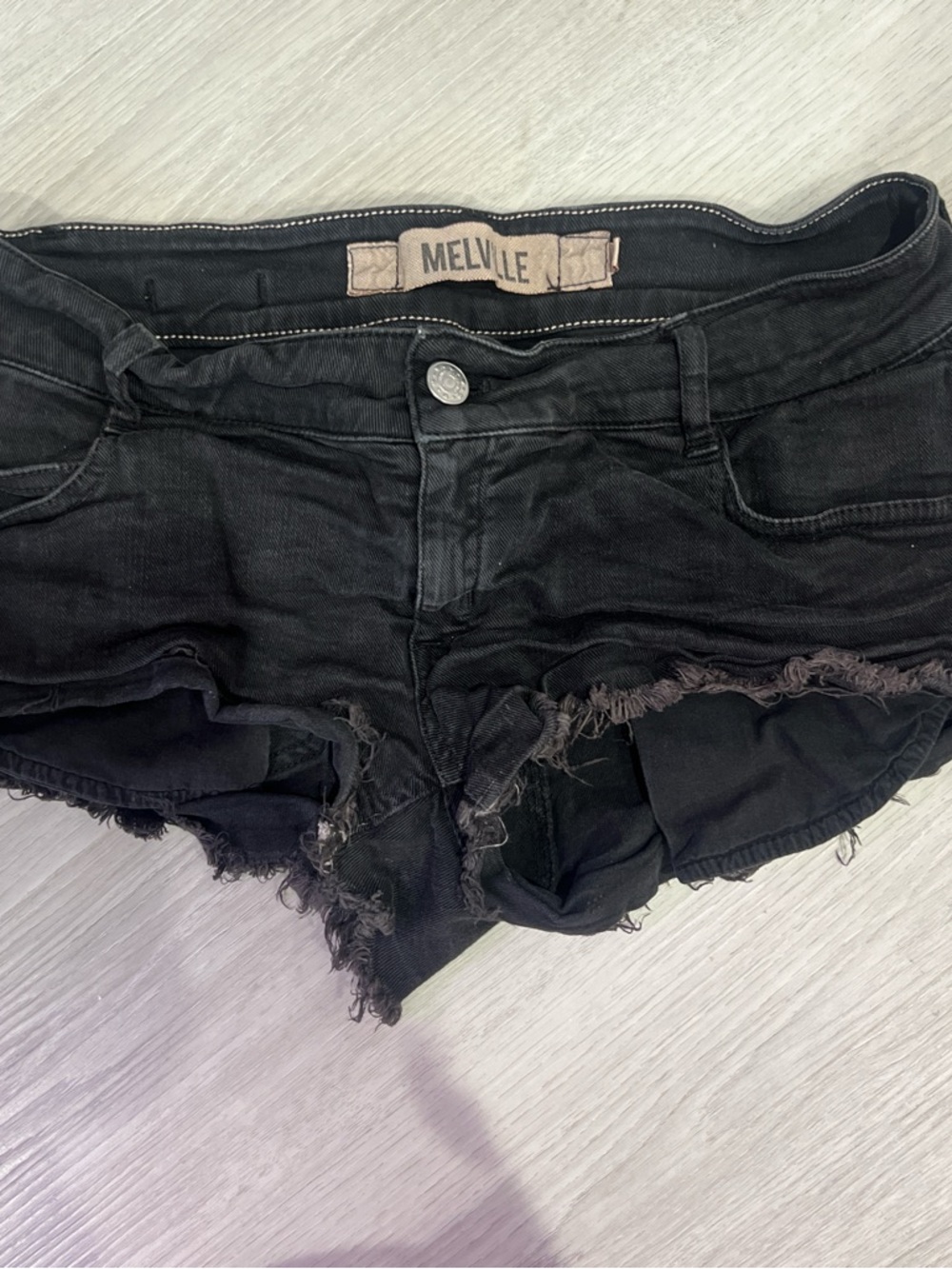 Black Denim Cutoff Shorts